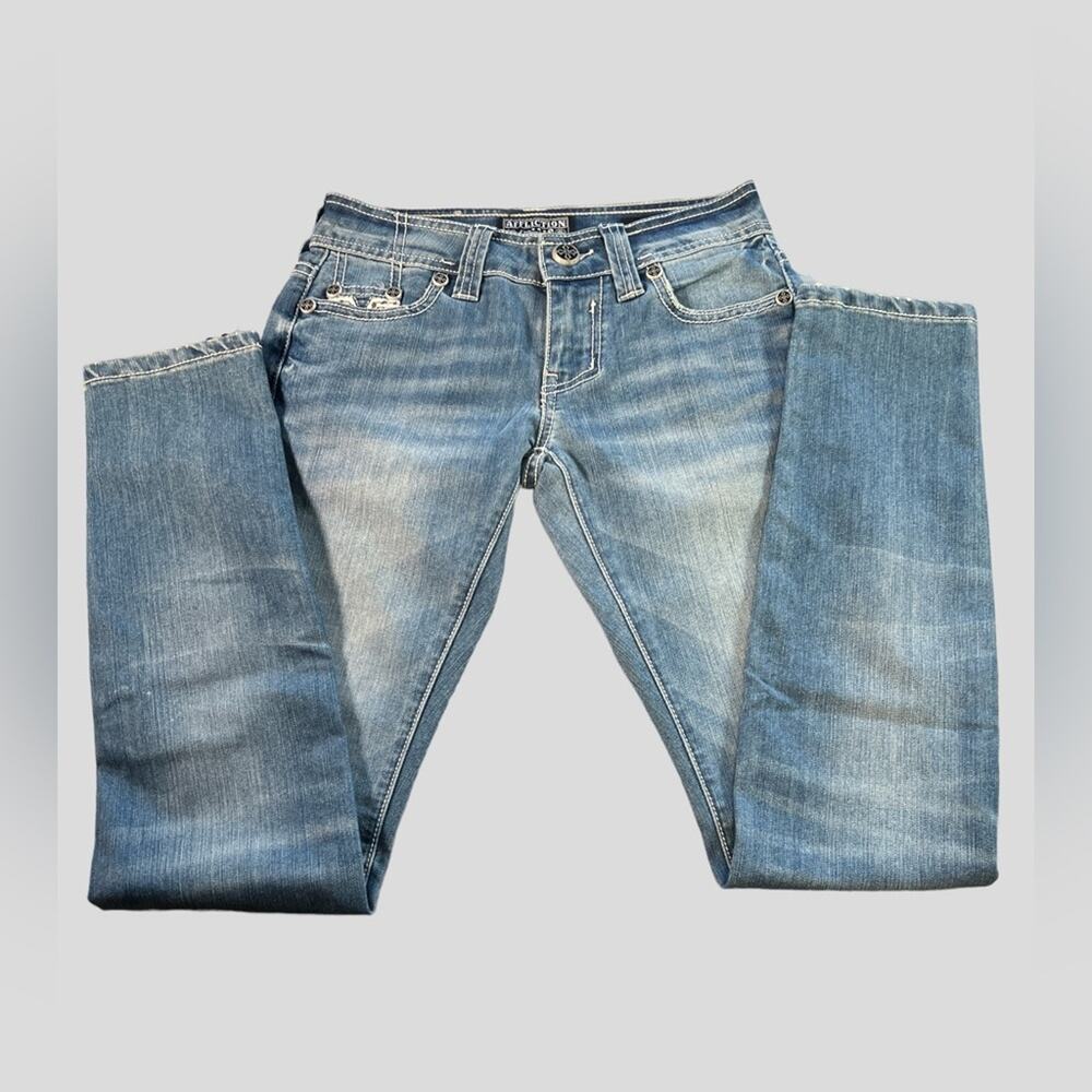 AFFLICTION Jeans Women Size 24 Blue Fleur Freefall Raquel Style Streetwear Denim